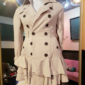Double breasted ruffled BeBe trench coat